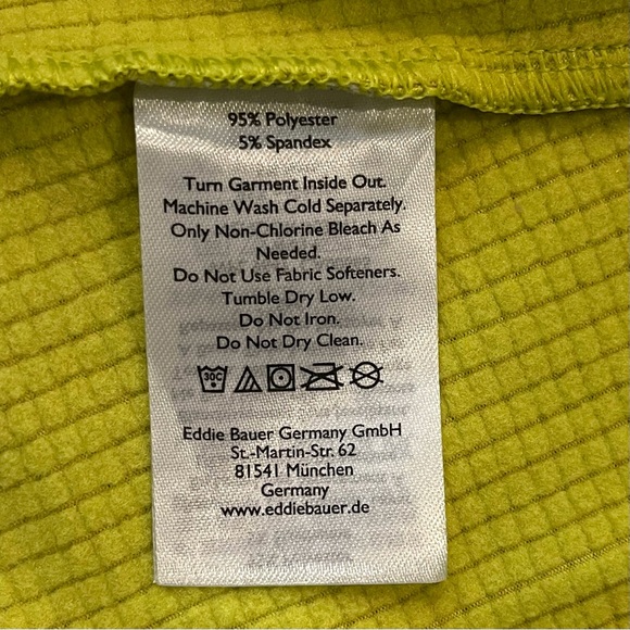 Eddie Bauer High Route Grid Fleece Pullover Chartreuse M NWT - Picture 8 of 10
